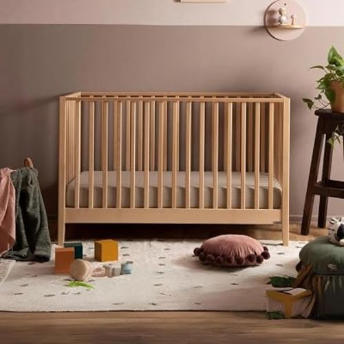 dadada Baby LaLa 3-in-1 Convertible Wood Crib Bed, Made in Italy, Natural