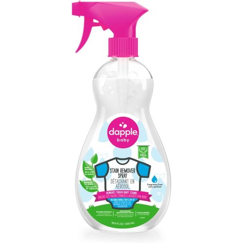 Dapple Baby Stain Remover Spray, Baby Safe and Plant Based, Natural Stain Remover, Removes Tough Baby Stains, Fragrance Free Scented - 500ml, 16.9 Ounces