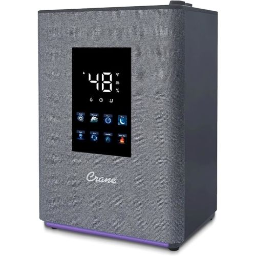 Crane 4.5L Warm and Cool Mist Humidifier, Top Fill Ultrasonic Humidifier for Large Room, Bedroom, Baby Nursery, Easy Clean, Humidifier with Essential Oil Tray, Humidifier with Humidistat & Remote