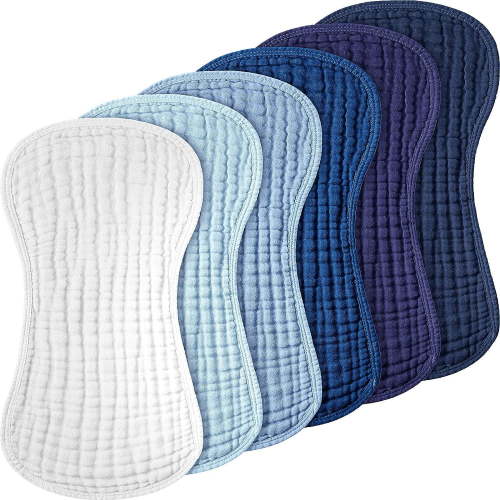 Muslin Baby Burp Cloths Sets for Unisex- 6PCS Large 100% Cotton Burping Clothes for Newborn,Baby Girls and Boys