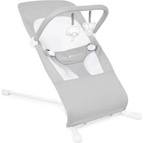 Baby Delight Highland Baby Bouncer | Infant | 0 – 6 Months | 3-Position Recline | Pebble Grey