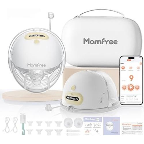 F6 Hands-Free Breast Pump: Wearable Double Breastpump with Upgraded App Control – Personalized 3 Modes & 9 Levels | Smart Display | Strong Suction 24/21/19/17/15mm Soft Silicone Cushion Insert Yellow