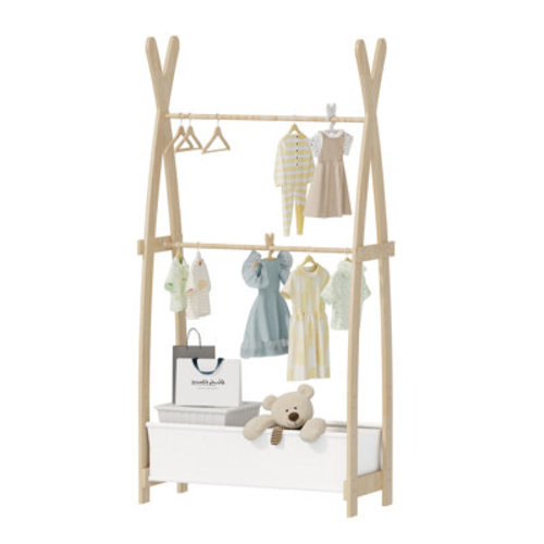 Rebrilliant Tassilo Clothing Rack with Storage Shelves – Freestanding Garment Organizer for Bedroom or Entryway | Wayfair