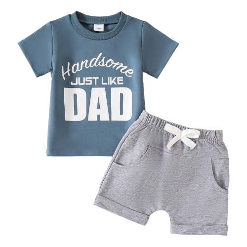 HCNTES Toddler Baby Boy's Summer Gear Soccer Print Short Sleeve T Shirt and Elastic Athletic Shorts,6-12 Months Blue