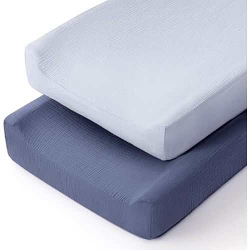 lulumoon Muslin Changing Pad Cover: Baby Diaper Changing Table Pad Cover - Changing Pad Sheets for Girls Boys