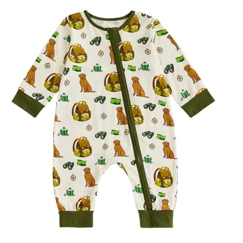 Biayxms Infant Baby Boy Girl Mallard Duck Romper Jumpsuit Long Sleeve Zip Up Duck One Piece Overalls Hunting Baby Clothes