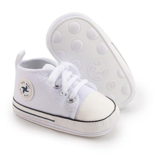 Newborn Baby Girls Boys Canvas Shoes Infant Soft Sole Slip On First Walkers Sneaker Toddler Flat Loafers High Top Crib Denim Unisex Moccasins Shoe