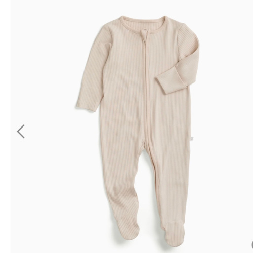 Ribbed Clever Zip Footed Baby Pajamas
