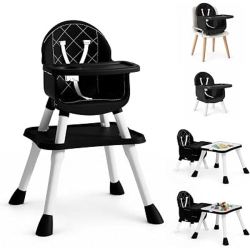 6-in-1 Convertible Baby Highchair for Babies and Toddlers, Booster Seat