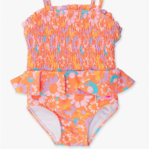 Peplum Smocked Bodice One Piece Swimsuit