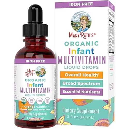 MaryRuth Organics Multivitamin & Multimineral for Infants | USDA Organic | Sugar Free | Liquid Vitamins for Babies 6-12 Months | Immune Support & Overall Wellness | Vegan | Non-GMO | 2 Fl Oz