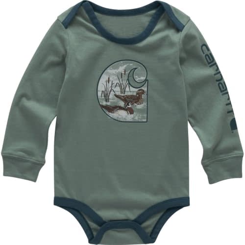 Carhartt Kid's CA6711 Long-Sleeve Duck C Bodysuit - Boys