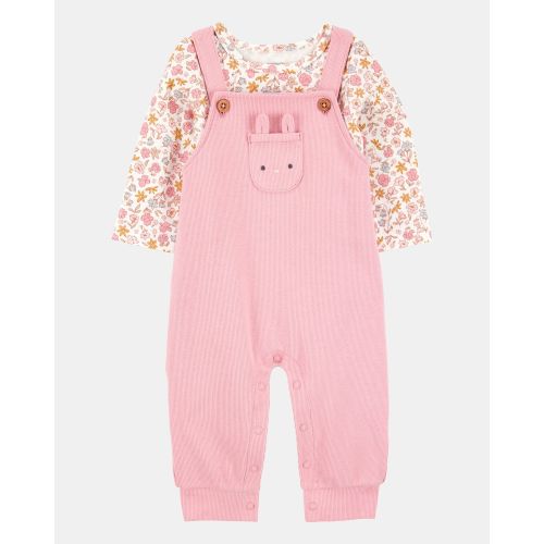 Baby 2-Piece Floral Bunny Long-Sleeve Tee & Coverall Set - Pink | Carter's