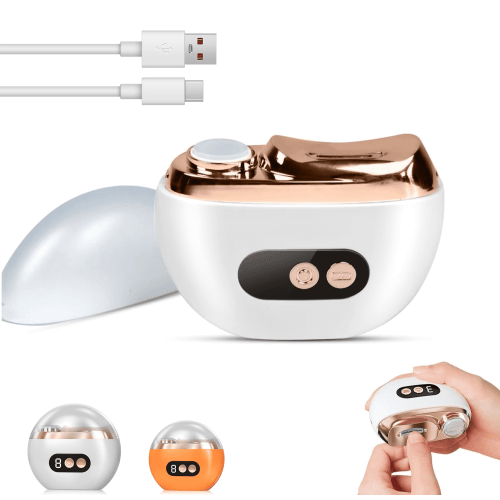 QOPR Multi-Functional Electric Nail Trimmer, 2025 Upgraded 2 in 1 Electric Polishing Automatic Nail Clippers, Electric Nail Clipper with 3 Speed Levels, Safe and Convenient Nail Trimmer (White)