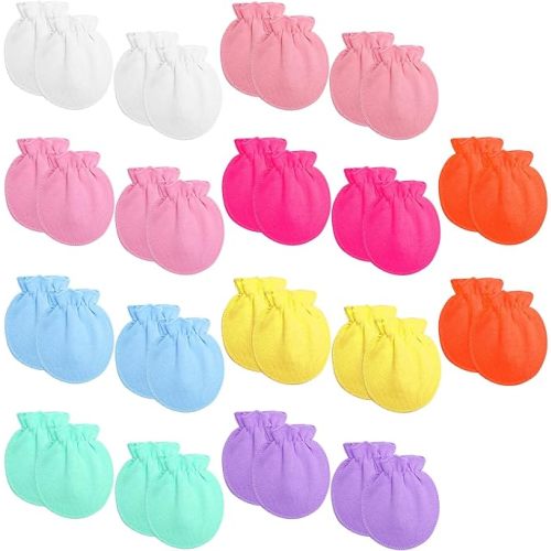 18 Pairs Newborn Baby Cotton Mittens No Scratch Gloves Newborn Mittens Infant Toddler Gloves for Boys Girls 0-6 Month
