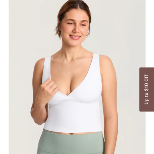 Natrelax® Crossover Nursing Crop Tank Top