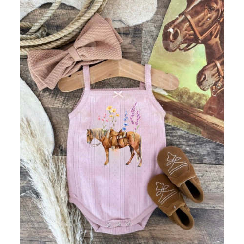 Floral Sunny Days Horse Onesie/Tank (Baby/Toddler) (Pink) – theFRINGEDpineapple