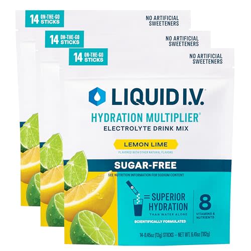 Liquid I.V. Sugar Free Hydration Electrolytes, Lemon Lime, 14 Count