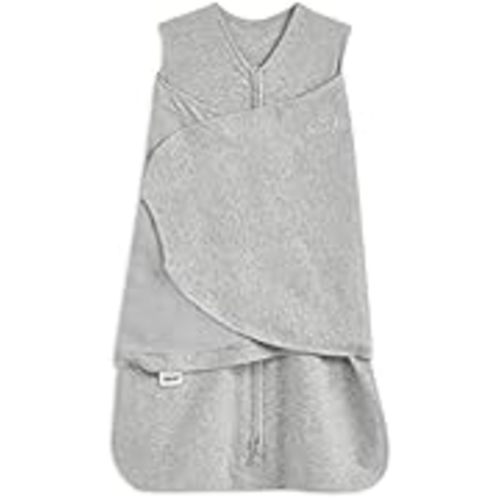 HALO SleepSack Swaddle | Cotton | 1.5 TOG | 68-75°F | 6-12 lbs |Gray | 3-Way Swaddle: Arms In, Hands-to-Face or Arms Out | Double Zipper for Easy Changes | Hip-Healthy Design | Newborn 0-3 Months