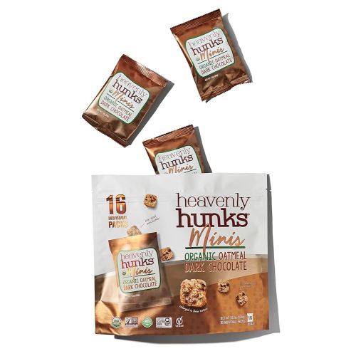 Heavenly Hunks Organic Oatmeal Dark Chocolate Chip Mini's - 1.2oz Bag (16 Pack)