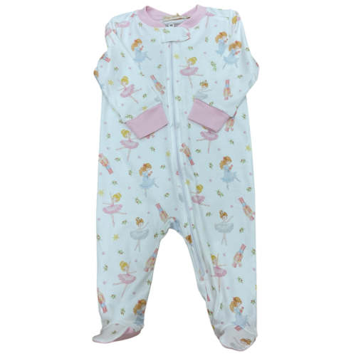 Baby Club Chic-pink nutcracker printed zipped footie