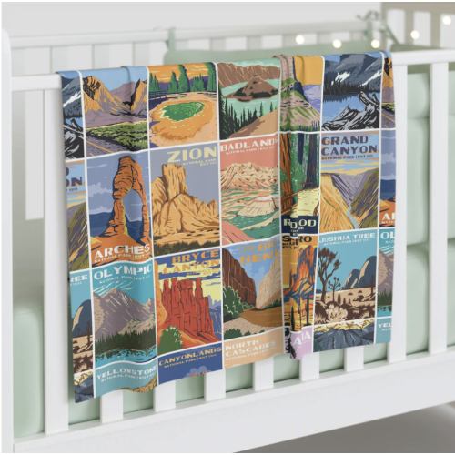 National Park Baby Swaddle and Minky Blanket