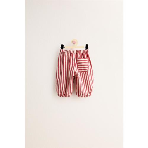 9-12mo ZARA TIMELESS - STRIPED BAGGY TWILL PANTS - Red | ZARA United States