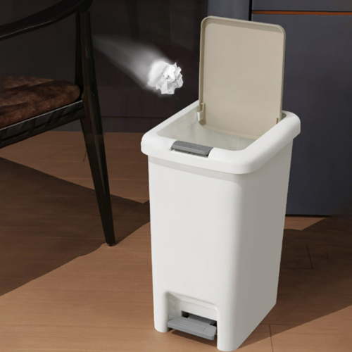 Small Trash Can with Lid, Foot Pedal and Touch Top Dual Opening, Odor Proof Sealed Design with Invisible Bag Holder for Kitchen and Bathroom, Compact Plastic Waste Bin