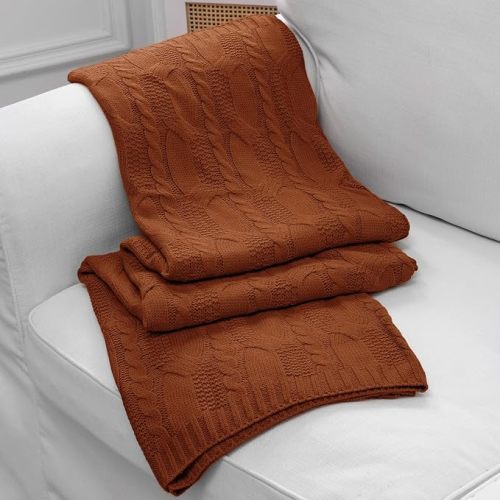 Dusty Pink Knit Throw Blanket, 50" x 60"