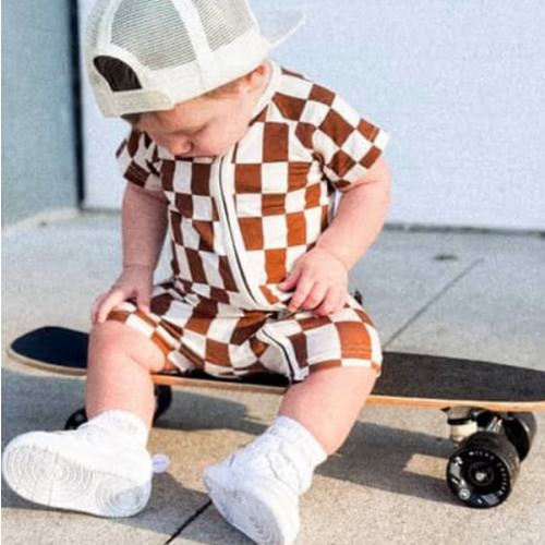 Checker Shorties Brown