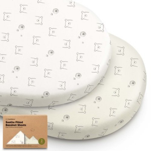 KeaBabies Organic Bassinet Sheet for Baby Girls, Boys, 2-Pack Soothe Bassinet Fitted Sheets, Bedside Bassinet Mattress Sheet