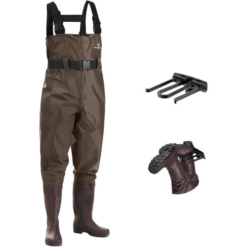 Fishing Waders for Men, 2-Ply Nylon/PVC Waterproof Women Chest Wader with Boots, Bootfoot Hunting Waders