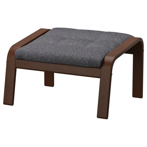POÄNG Ottoman - brown/Gunnared dark gray