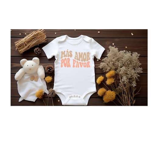 Mas amor onesie, more love onesie, neutral
