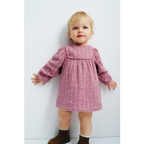 FLORAL TEXTURED DRESS AND BLOOMERS - Dark pink 6-9 months | ZARA United States