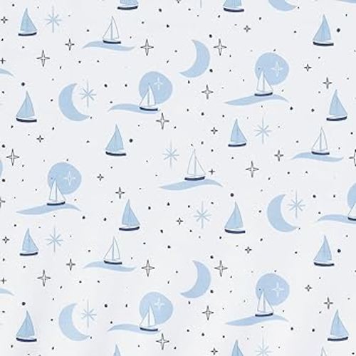 Amazon.com: Lambs & Ivy Little Skipper Cotton Nautical Sailboat Fitted Crib/Toddler Sheet : Baby