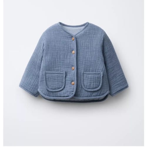 TEXTURED QUILTED JACKET - Blue / Gray | ZARA United States