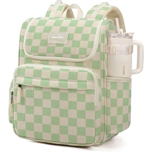 Large Corduroy Diaper Bag Backpack for Mom, 25L Baby Travel Bag with Insulated Bottle Pockets, 40oz Side Strap & Stroller-Ready Straps