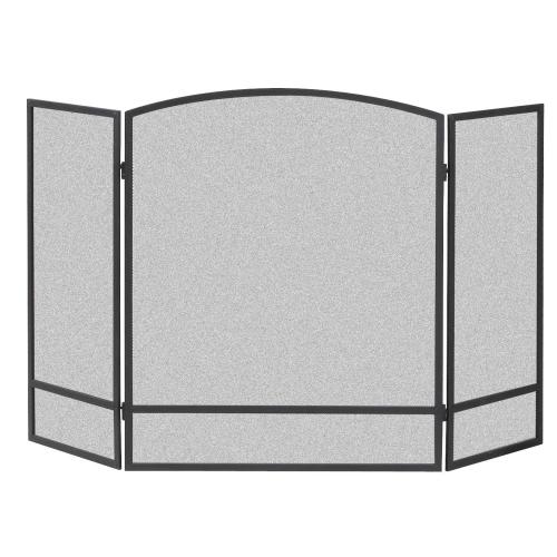 Master Forge 48-in Black Powder Coated Steel 3-panel Arched Fireplace Screen