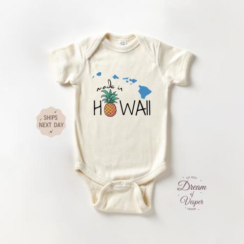 Made in Hawaii Onesie®, Cute Summer Vacation Bodysuit, Hawaii Baby Onesie®, Pregnancy Announcement Baby Onesie®, Baby Shower Gift