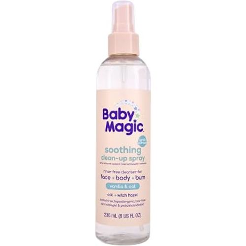 Baby Magic Soothing Clean-Up Spray, Vanilla & Oat, 8 oz | Hypoallergenic, For Face, Body, & Bum, Made with Oat and Witch Hazel