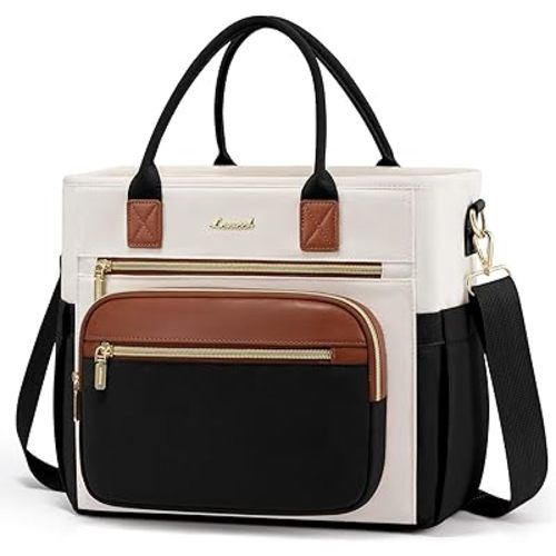 LOVEVOOK Insulated Lunch Bag Women,Wide Opening Adult Lunch Box Women,Large Leakproof Cooler Bag for Work Picnic Beach Family College,Lunch Teacher Tote Bag with Adjustable Shoulder Strap Cup Holder