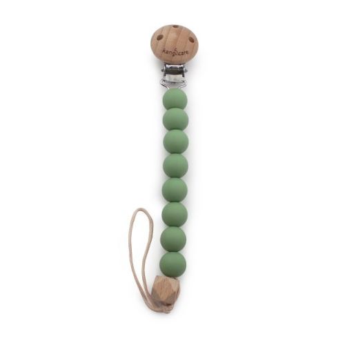 Kanga Care Silicone & Wood Paci Clip :: Sage Green