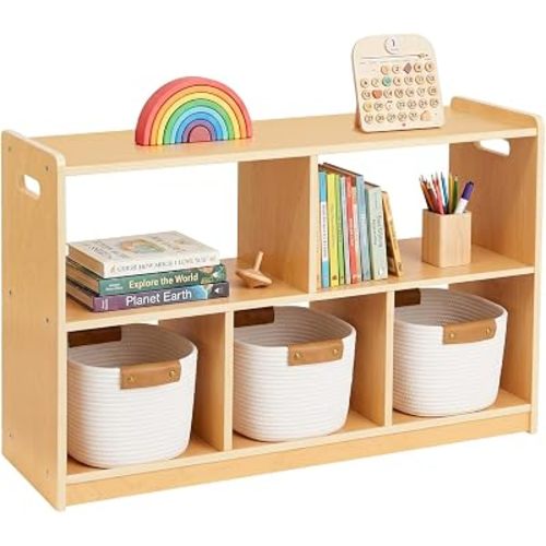 OOOK Montessori Shelf 5-Section, 2-Shelf Toy Organizers and Storage
