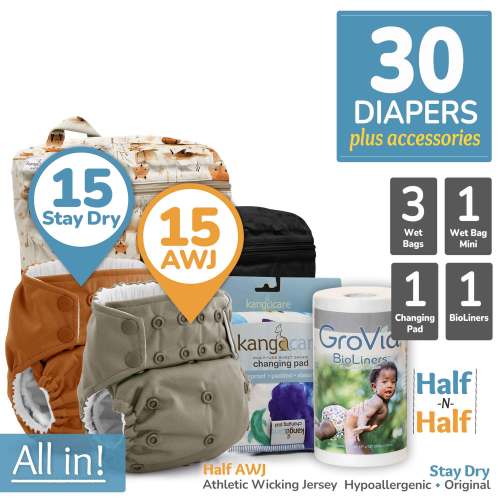 Cloth Diaper Bundle - All In! | Rumparooz G3 Stay Dry Original & AWJ :