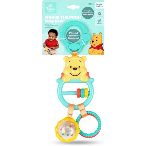 Bright Starts Disney Baby Winnie The Pooh Busy Bear Activity Toy, Unisex Stroller Toy, Newborns & Up