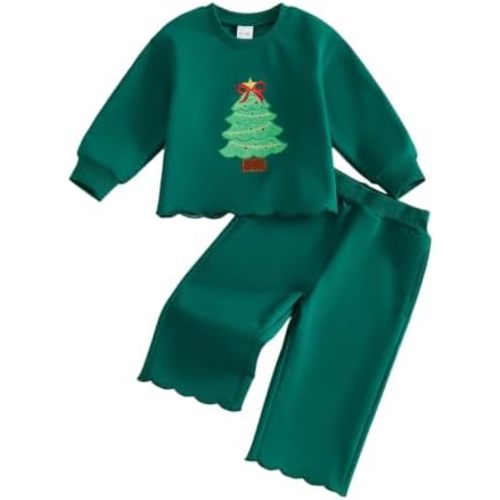Toddler Baby Girl Fall Winter Clothes Scalloped Pants Set 2 Piece Outfits