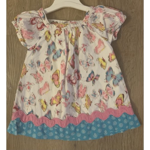 Children's Place Girl's Size 3-6 Months Lined Dress With Butterfly Pattern