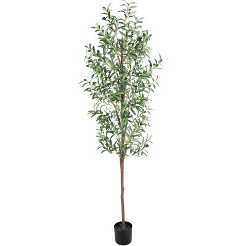 Artificial Olive Tree, 6FT Tall Faux Olive Trees 72in Outdoor Fake Potted Silk Plant with Trunk and Realistic 648 Leaves and 24 Fruits for Modern Office Home Decor Indoor（1pack）