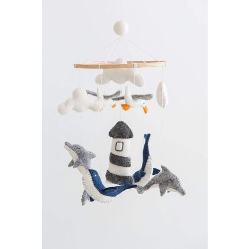 Nautical Sailboat Seagull Whale Ocean Theme Nursery Mobile